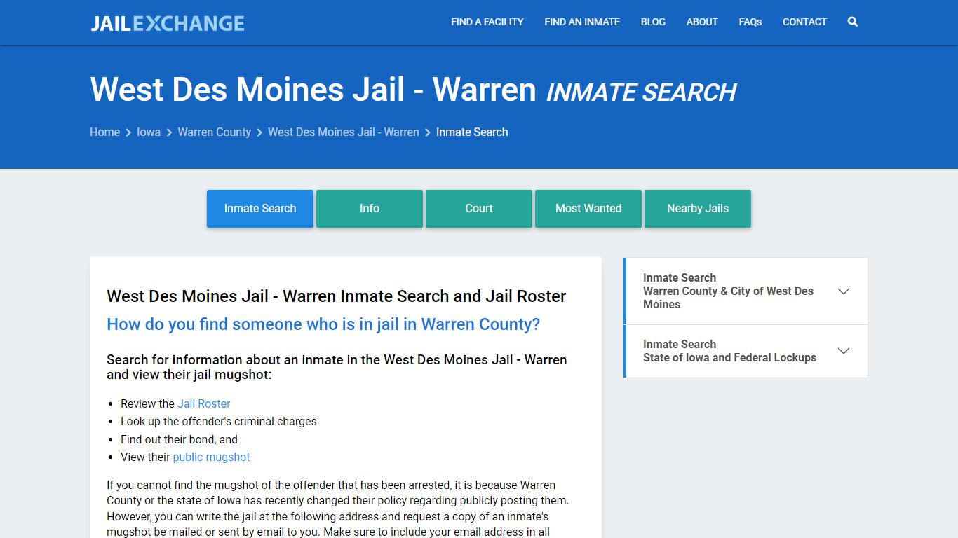 Inmate Search: Roster & Mugshots - West Des Moines Jail - Warren, IA